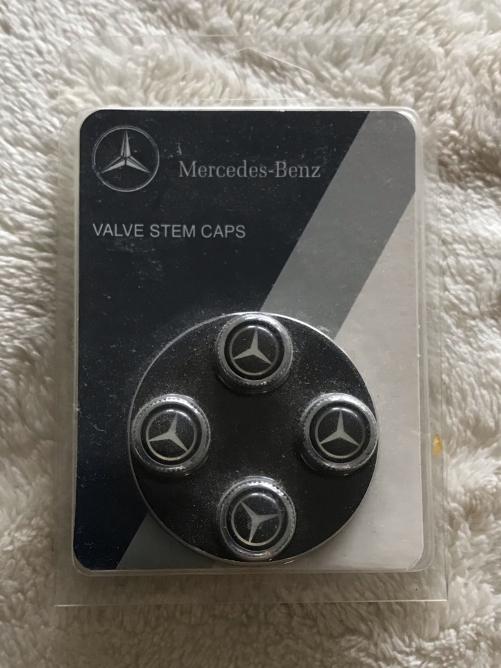 Mercedes benz Black Valve Stem Caps - Set of 4